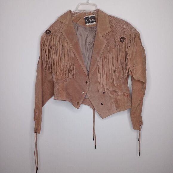 Vintage leather fringe jacket size medium - Picture 2 of 10